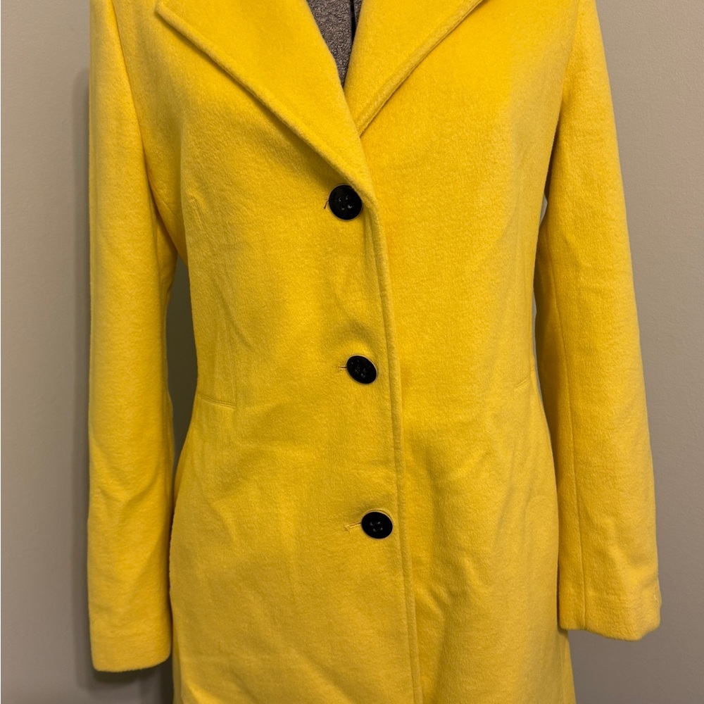 Calvin Klein Vibrant Yellow 50% Wool Coat - Great Condition - Size 8